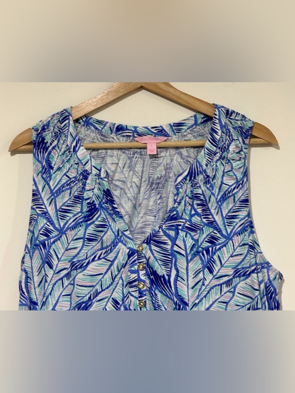 Lilly Pulitzer Essie Top in the Bennet Blue - Picture 3 of 8